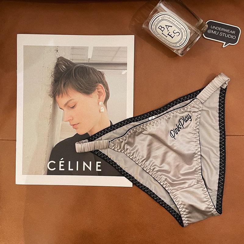 French Pure Desire Ice Silk Satin Luxury Triangle Underwear