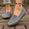 Large size shallow mouth flat heel soft sole comfortable and casual autumn European and American round head single shoes women