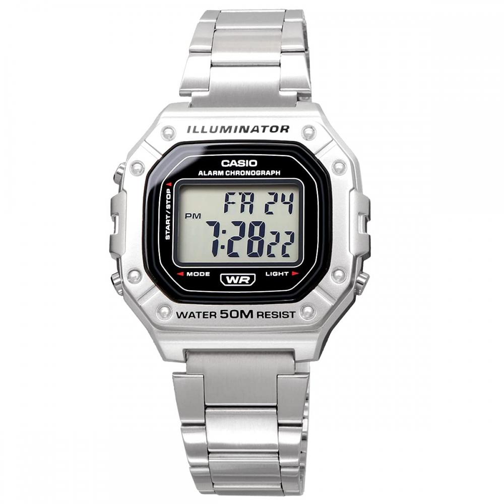 Casio CASIO Стандартные цифровые часы W-218HD-1AV Мужские дешевые Casio Chipkashi Metal Band Silver