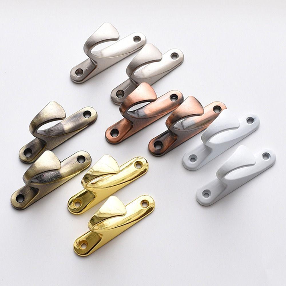2pcs Retro Modern Hold Curtain Holdback Mounted Metal Hooks Wall Hanger Curtain Holder