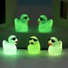 20Pcs Mini Wearing Sunglasses Duck Mix 12 Colors Resin Micro Landscape Luminous Ducks DIY Decoration Dollhouse Decoration