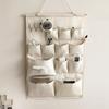 Wall-Mounted Fabric Storage Organizer for Door: Multi-Pocket Hanging Bedroom Dorm Room Cloth Pouch with Cell Phone Pocket
