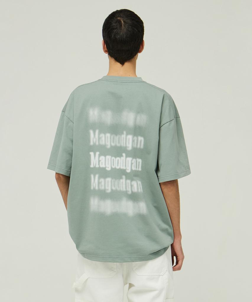 MAGOODGAN Swagver 3547 Футболка оверсайз хаки с коротким рукавом и принтом на спине