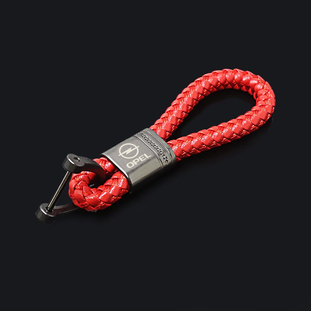 AAAJL1 Leather Rope KeyChain Hand Woven Horseshoe Buckle Key Ring Car Key Rings For opel astra g h j insignia zafira corsa d c vivaro z