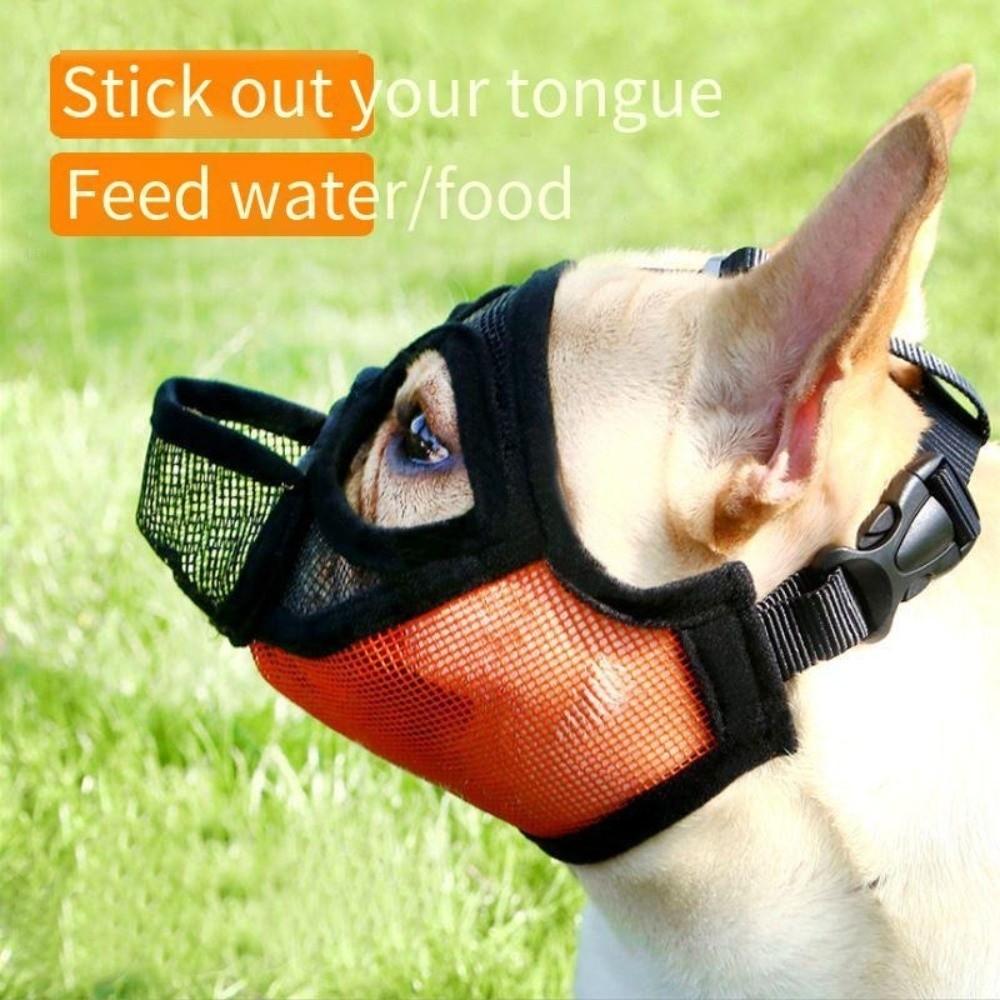 Practical Mesh Dog Muzzle Anti-Eating Adjustable Pet Dog Mask Breathable Drinkable Dog Anti-Biting Muzzle Outdoor Walking