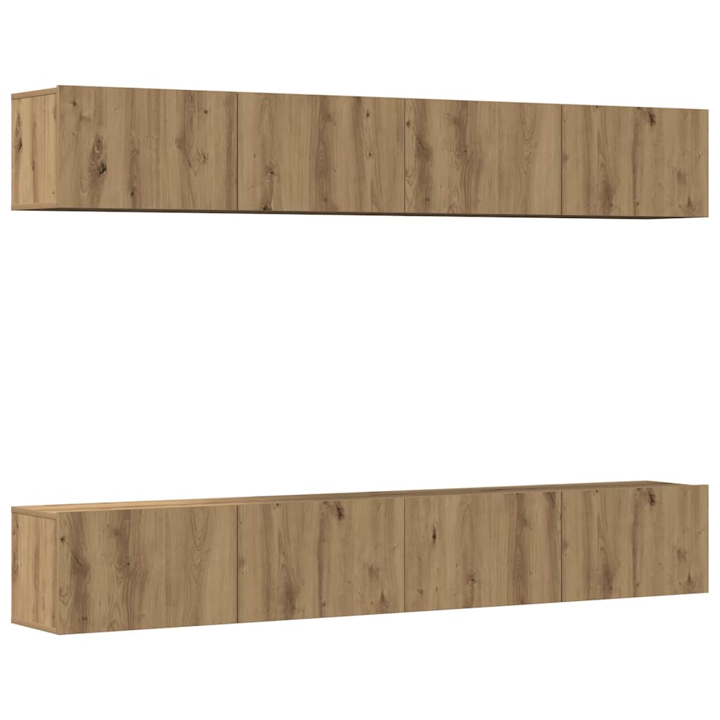 4 Piece TV Wall Cabinet Set Artisan Oak 100 x 30 x 30 cm