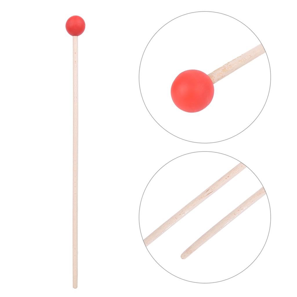 2Pcs Drum Mallet Hammer Musical Instrument Accessories for Xylophone   Timpani   Snare DrumsRed