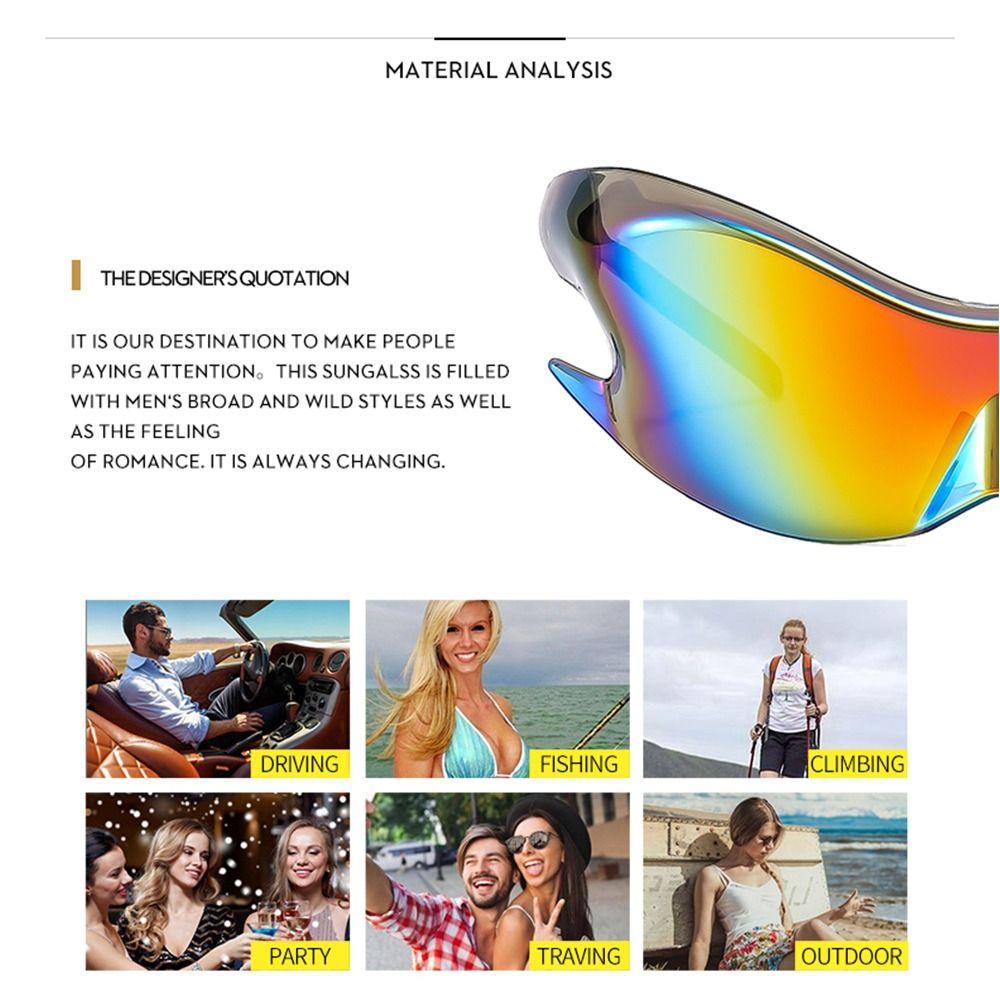 Y2K Sports Punk Sunglasses for Women Men, 2025 New Trendy Retro Wrap Around 2000's Sun Glasses Lady One-piece Steampunk