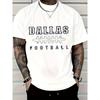 Простая белая футболка европейского размера с надписью DALLAS FOOTBALL, идеально подходит как для занятий спортом, так и для повседневной носки, Большой размер