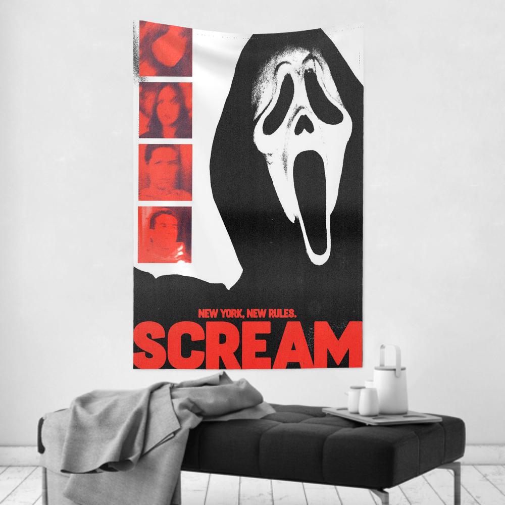 Американский Триллер Саспенс Фильм SScream Гобелен Декор Комнаты Настенная Ткань Вечеринка Подвесной Фон Декор Комнаты Детская Комната