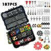 187pcs Complete Fishing Kit - HUAPUDA Tackle Box with Hooks, Bait, Sinkers for Outdoor Fishing Adventures