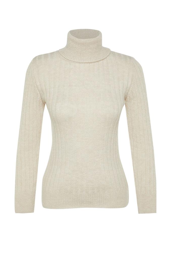 Women's Fashion Stylish Sweater Stone Soft Textured Basic Knitwear Sweater