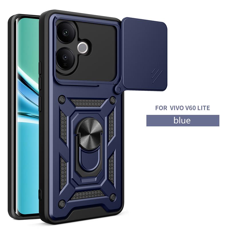 Для Vivo V60 Lite 5G Чехол-бампер со шторкой для защиты объектива камеры Для Vivo V40 V50 V60 Pro Lite 5G 4G Чехлы для телефонов Бронированный ударопрочный Coque