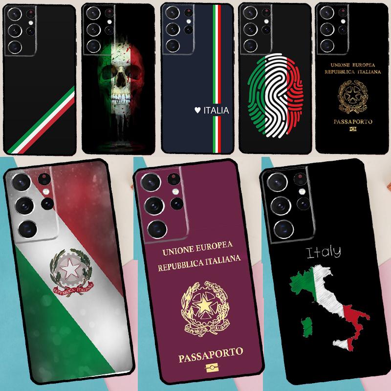 Italy Flag Phone Case For Samsung Galaxy S25 S24 S23 S22 S21 Ultra S9 S10 Plus S20 FE Funda Cover Shell