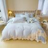 Winter Milk Velvet Flower Patch Embroidered Four-piece Set of Small Fresh and Gentle Bedding Set