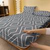 1 Simple Modern Geometry Printed Matte Fitted Sheet, Bedroom Printed Bed Cover, Bedding (Excluding Pillowcases)