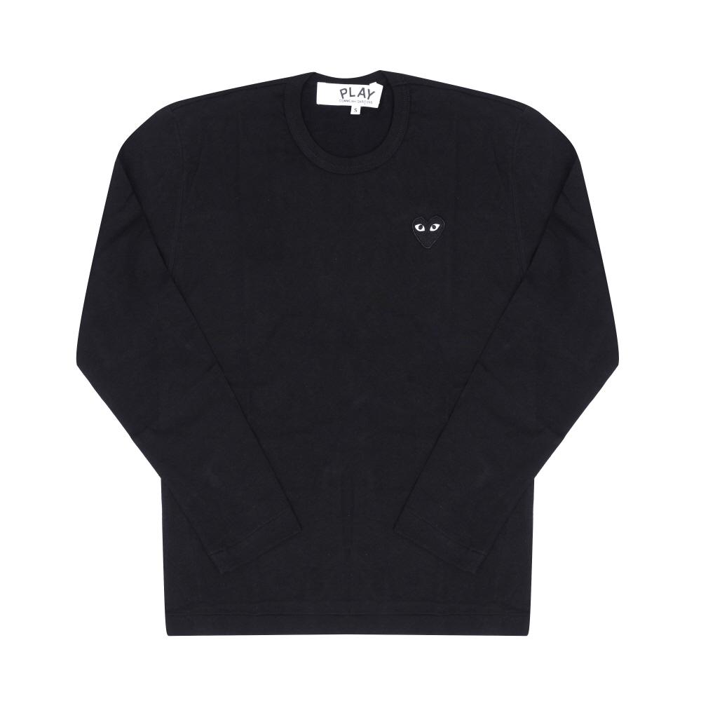 Comme Des Garcons Унисекс Футболка с длинным рукавом Play Черное Сердце Нашивка Ax T120 051