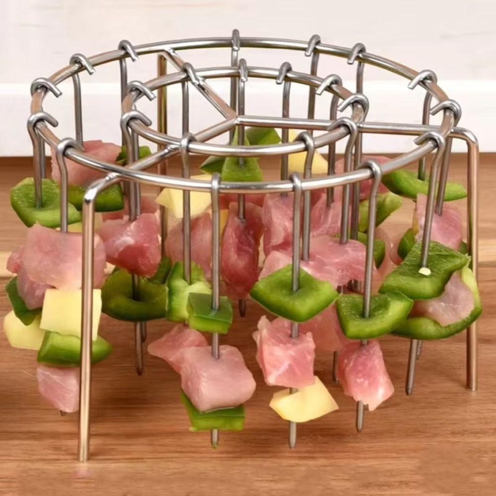 Heat-Resistant Air Fryer Skewer Stand Stainless Steel Skewers Rack Home Kitchen