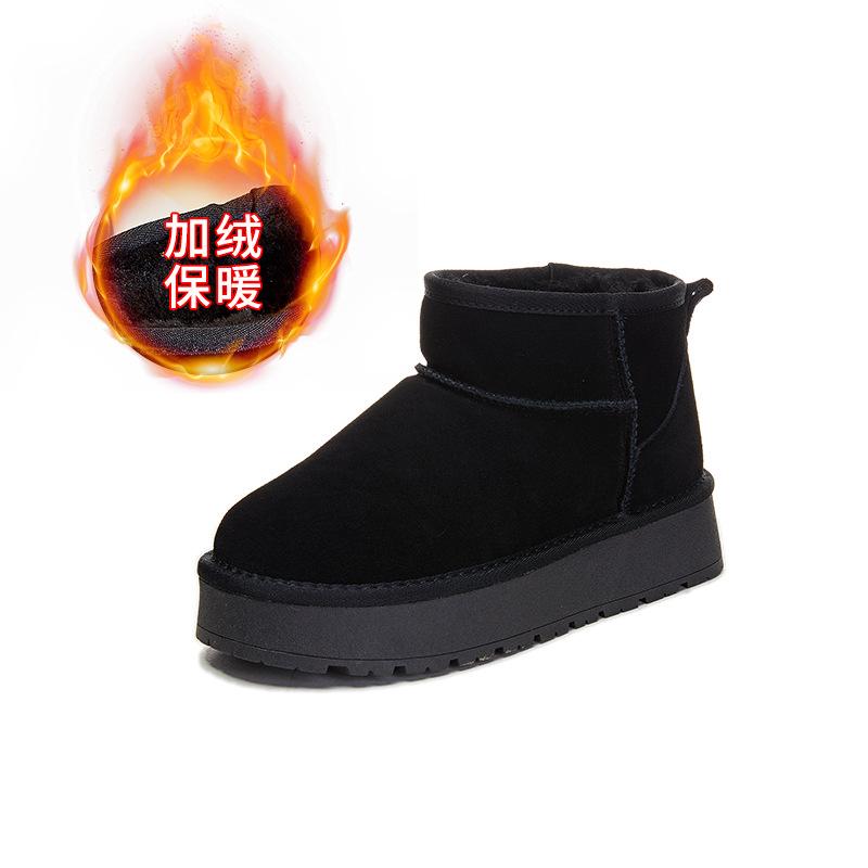 Snow Boots Women's 2025 New Winter Casual Thick-soled Cotton Boots Versatile Martin Boots Women's Velvet Warm Women's Boots