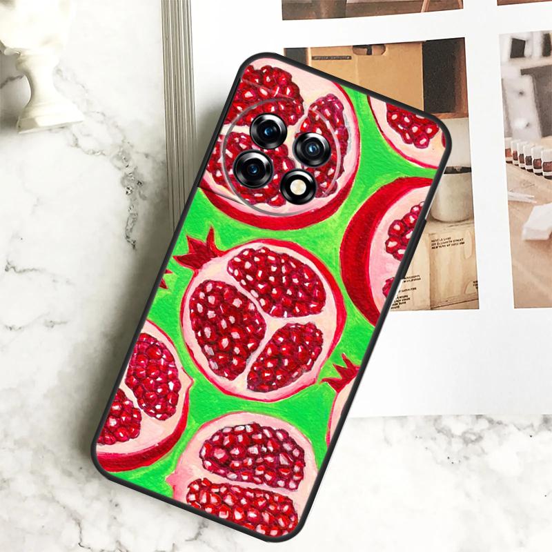 tropical pomegranate pattern Case For OnePlus 12R 12 11 9 10 Pro 10R 9R 8T 10T Nord CE 2 3 Lite 2T N10 N20 N30 CE4 Cover