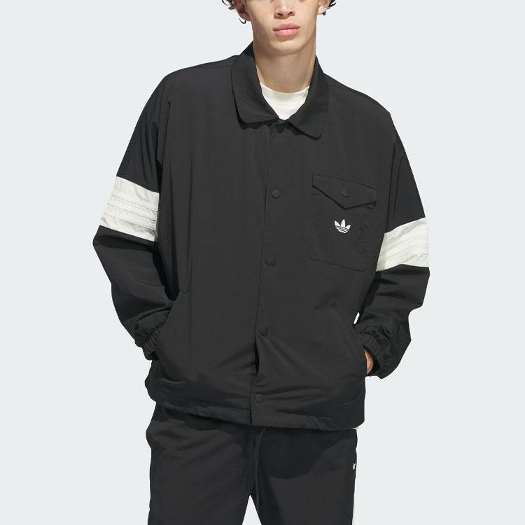 adidas Originals однобортная спортивная куртка с длинными рукавами в стиле колор-блок, верхняя одежда унисекс, черная IM9646