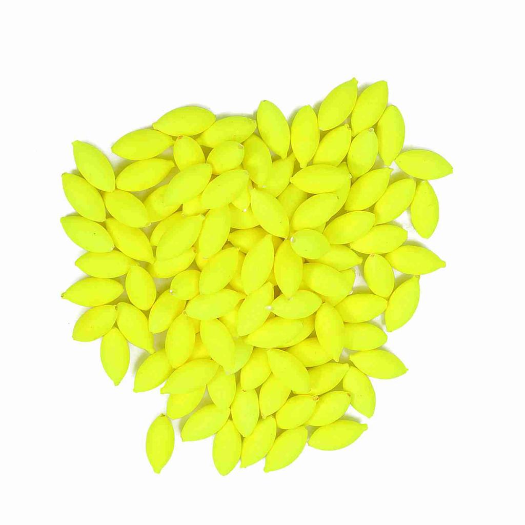 100 шт. Индикатор поклевки Рыбалка Приманки Наживки Поплавки Бусины (желтый)