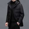 Winter Men's Casual Mid-length Down Jacket Middle-aged and Elderly Loose White Duck Down Large Size Men's Thickened Down Jacket