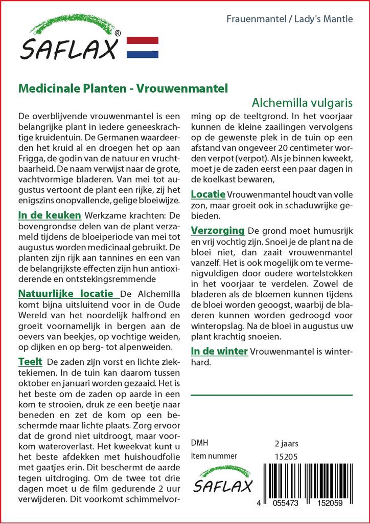 SAFLAX Garden in the Bag - Манжетка дамская - 100 семян - С субстратом в подходящем пакете - Alchemilla vulgaris