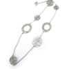 [K6010] - Silver 'Flora' Steel Long Necklace