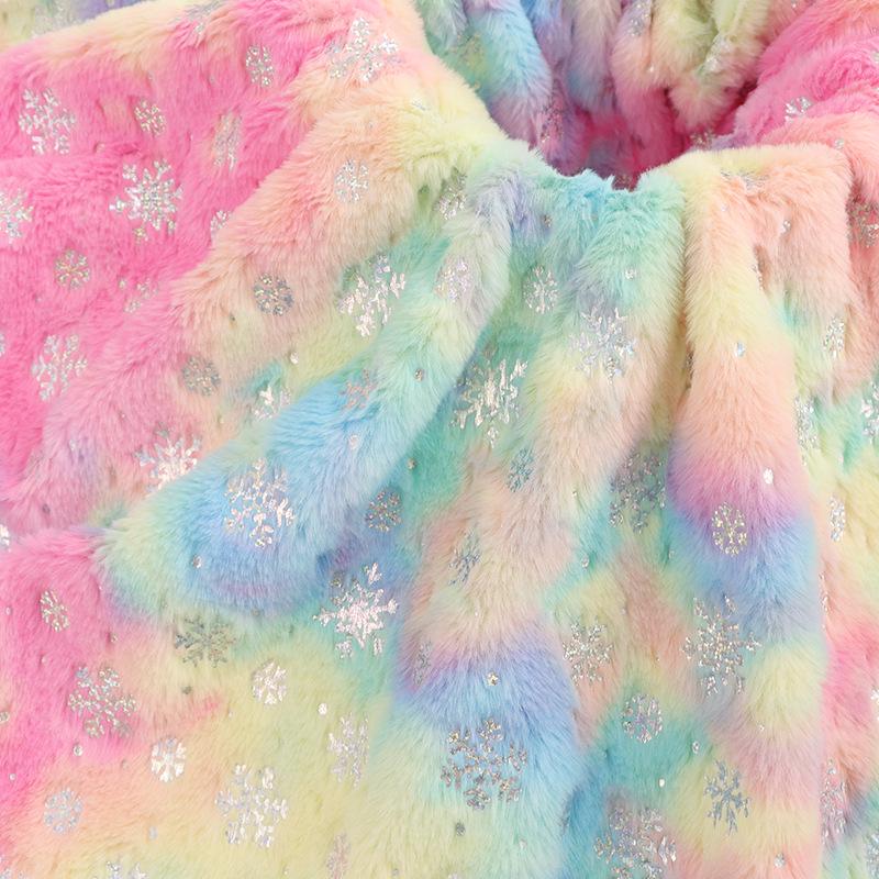 Ткань из бархата и плюша с мехом кролика Snowflake Tie-Dye для игрушек, багажа, обуви и шапок