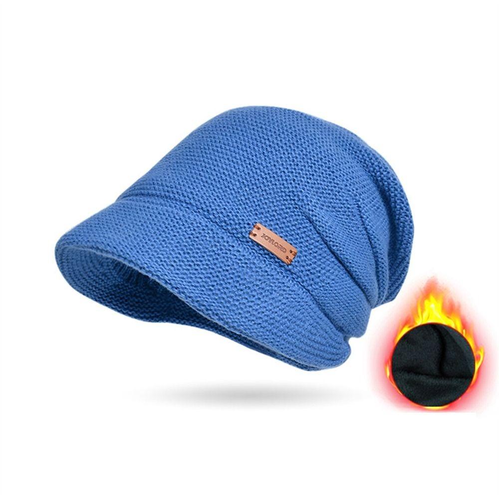 Soft Plush Beanies Short Brim Bonnet Fashion Knitted Hat Women Girl