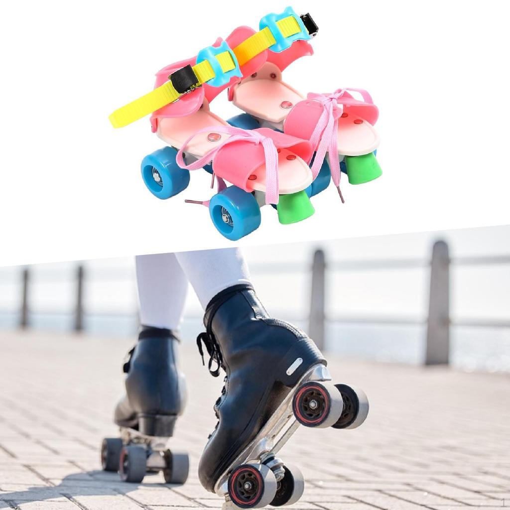 Детские роликовые коньки, двухрядные, легкие и удобные, четырехколесные накладки для детей,