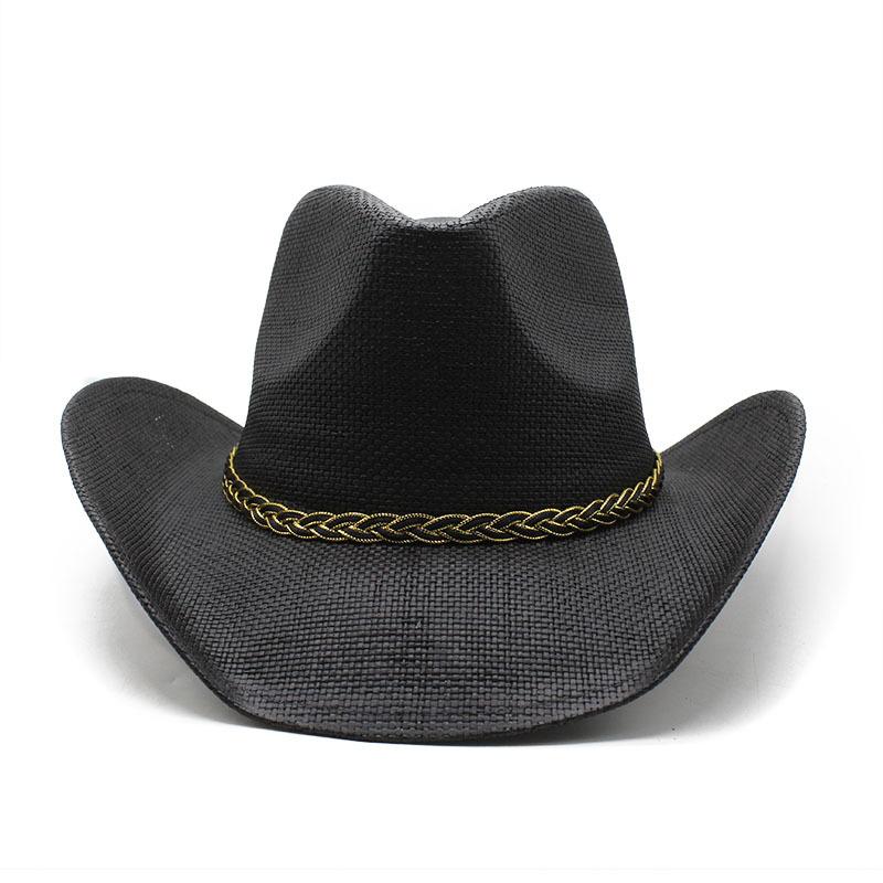 Hard Top Cowboy Hat Sun Protection Summer Hat Men'S And Women'S Panama Straw Hat Top Hat American Western Cowboy Hat New