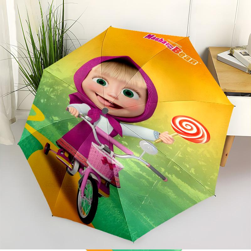 cartoon animation Print Automatic Open Close Umbrella, Portable Foldable Umbrella, for Outdoor Commute Camping Trip, Ideal Birthday Gift