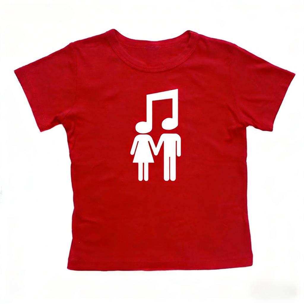 Korean Wave Print Cotton Tshirt 2026 Summer New Style Casual for Unisex and Women Simple Design Musical Symbol