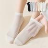 Летние ультратонкие сетчатые короткие носки для женщин, носки до щиколотки в японском стиле, дышащие эластичные шелковые короткие носки-трубы
