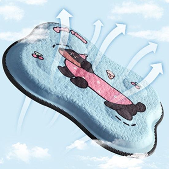 Yousheng Gel Car Seat Cushion Breathable Cooling Ice Silk Mat for Office Chair Cute Cartoon Non-Slip Pad for Summer Driving & Desk Work