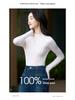 Autumn Women's Half High Neck Knitted Wool Sweater - Slim Fit, Long Sleeve, Plus Size, Elegant Top