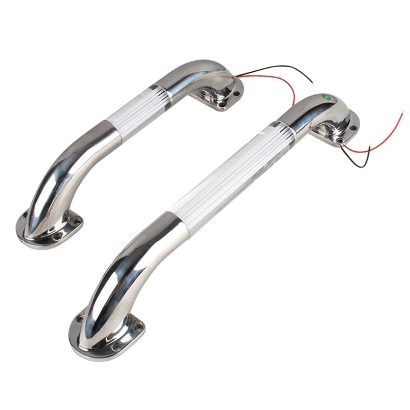 RVs Handrail Grip Integrated Led Light 12V Stainless Steel Handle Deck Handrail