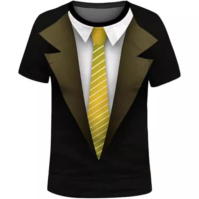 Мужская повседневная 3D-печатная футболка с коротким рукавом, забавная уличная, с круглым вырезом, дышащая, удобная спортивная футболка