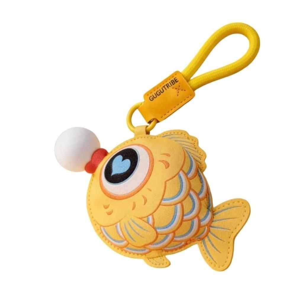 PU Reduce Pressure Keyring Macaron Color Fish Keyring Bubble Blowing Fish Keychain  Car Keyring