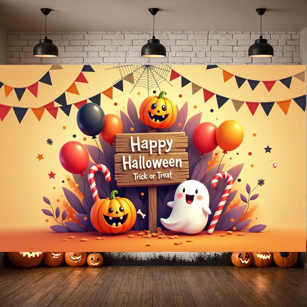 Счастливого Хэллоуина Знак Флажки Баннер для мероприятия Баннер «Сладость или гадость» Иконки Хэллоуина Баннер Хэллоуина для празднования