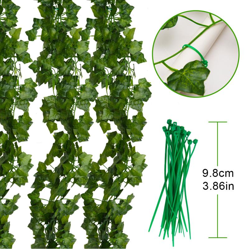 16/24 шт. пластиковые искусственные листья плюща растения лозы висят для домашнего сада свадебные украшения