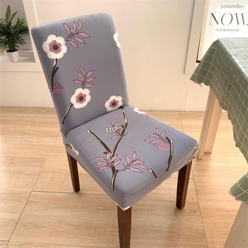 Printing Chair Covers Elastic Dining Room Seat Cover Spandex Dustproof Chair Protective Case for Home Office Restaurant Banquet