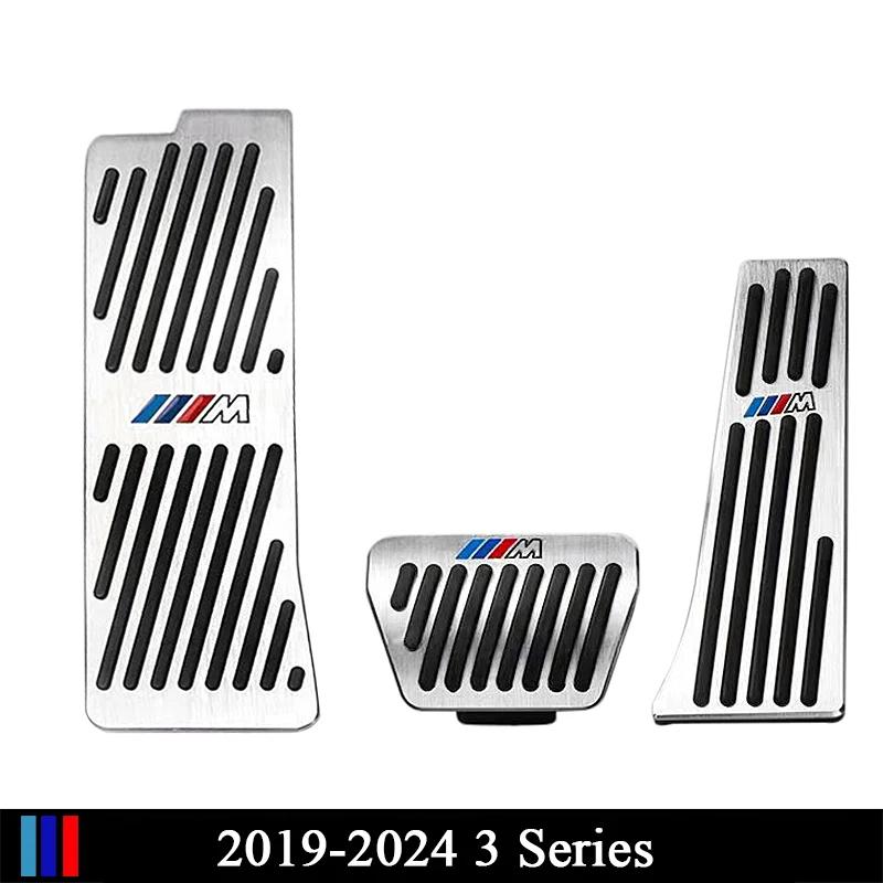 BAGI7 2026 Car Sticker 3 Pcs Brake Throttle Pedal Set for BMW 3 Series 2005-2025 Yeas E90 F30 G20 Stainless Steel Rubber Anti-Slip Ped