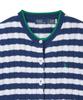 POLO RALPH LAUREN Женский полосатый хлопковый свитер с косами, короткий рукав - Синий Yacht/Белый