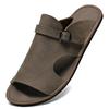 Fashion New Casual Leather Half Drag for Men Fashion Nonslip Slides Outdoor Male Beach Slippers Quick Dry Wading Aqua Shoes Home Shoes