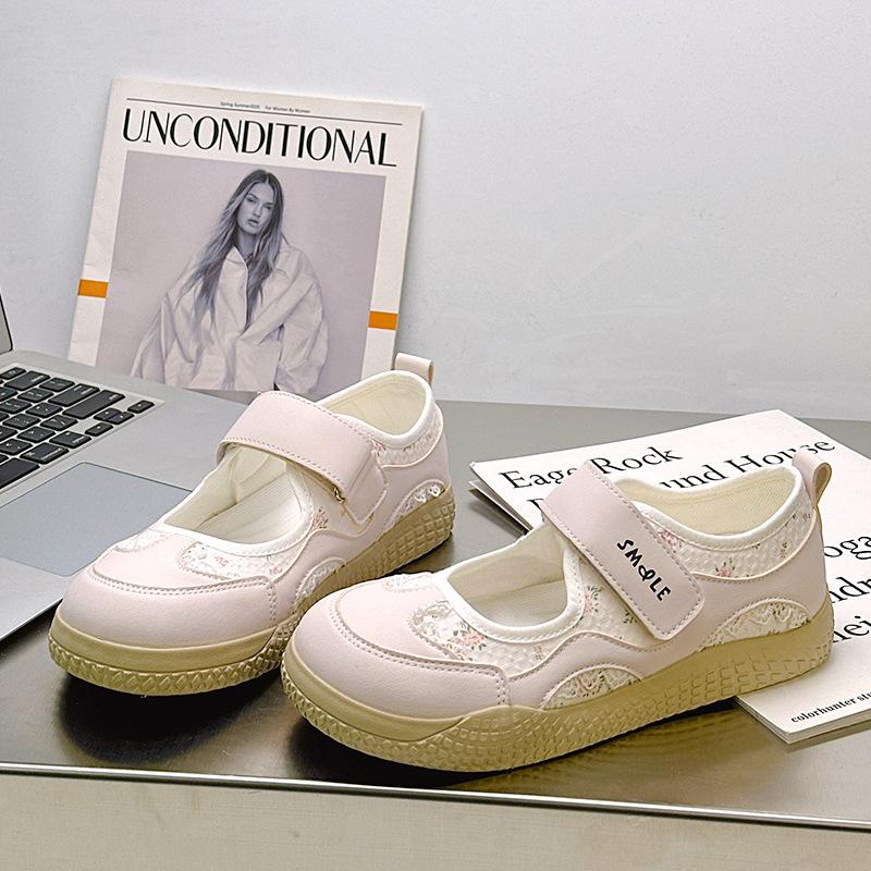 - Floral Velcro Hollow Board Shoes Ugly Cute Summer New Niche Low-top Sports Lazy Shoes