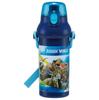 Пластиковая бутылка для воды Skater 480 мл, одно нажатие, антибактериальная, для детей, легкая, антибактериальная обработка, сделано в Японии, Юрский период 24, мальчики PSB5SANAG
