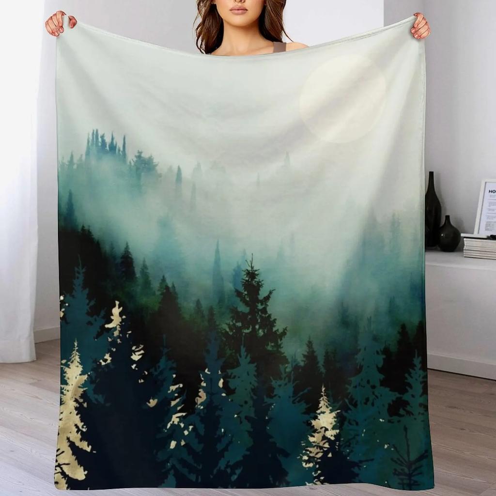 Forest Glow Throw Blanket Reusable Durable Soft Blanket for All Seasons